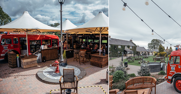 Hot Spot outdoor bar at South Causey Inn, County Durham